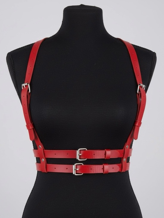 Accessories - Red Underbust Double Harness Belt New